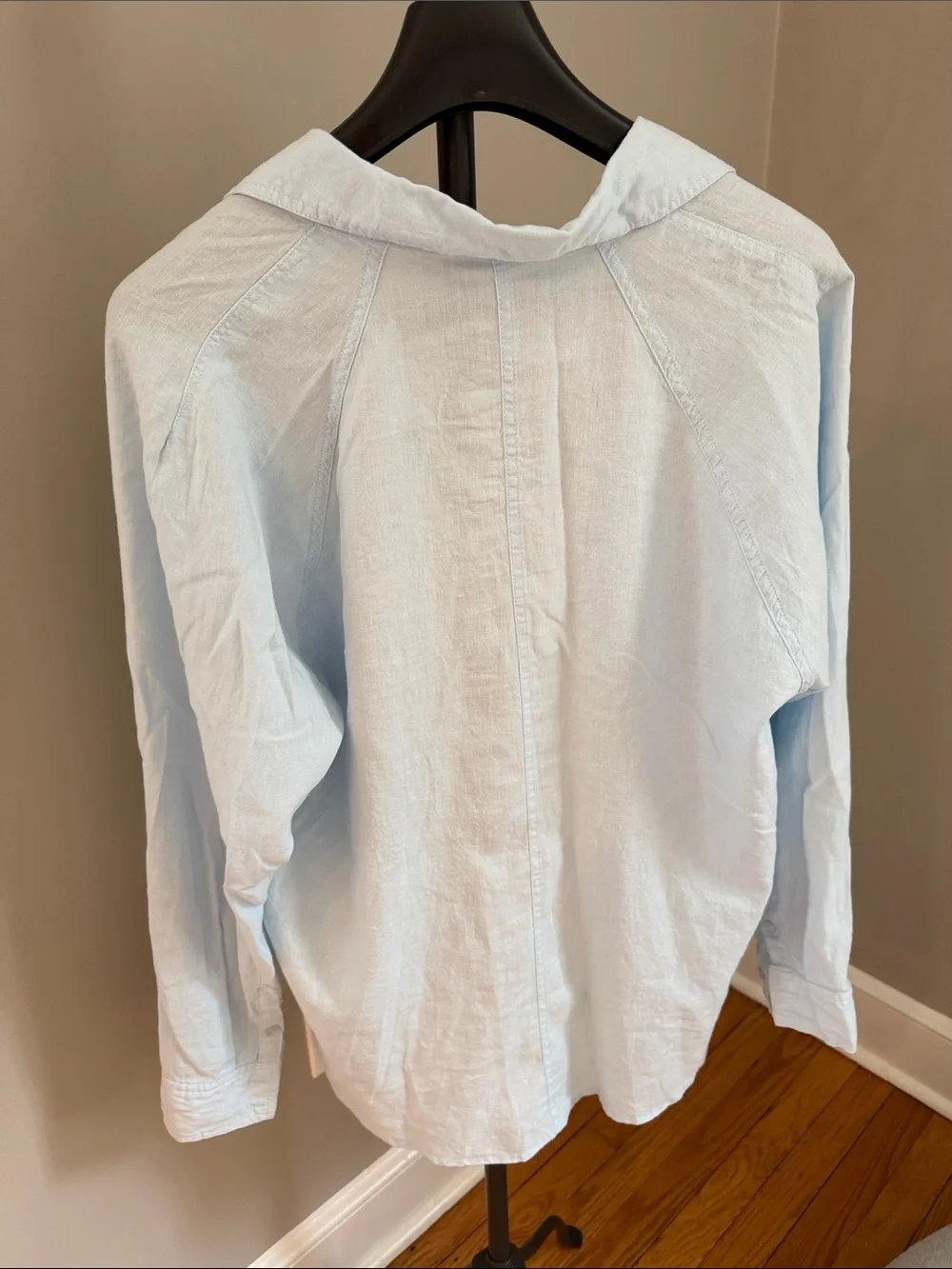 Z Supply Pale Blue Linen Button-Front Shirt